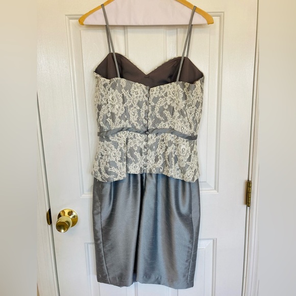 Andrew Adela ivory and dark silver cocktail dress, size 8. - Picture 2 of 3